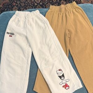 Zara Hello Kitty Graphic and  brown sweat-pants
